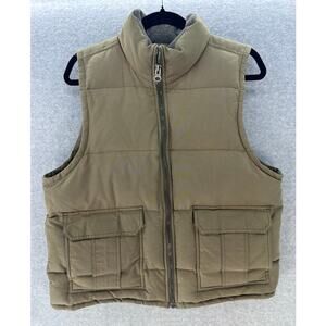 VTG Abercrombie & Fitch Men's L Olive Green Military Down Puffer Utility Y2K 90s